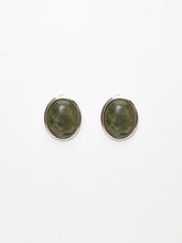 Moss Green Spectrolite Stud Earrings